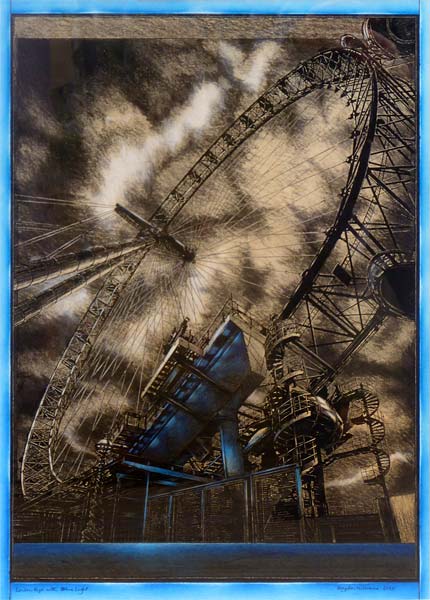 London  Eye With Blue Light